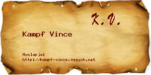 Kampf Vince névjegykártya